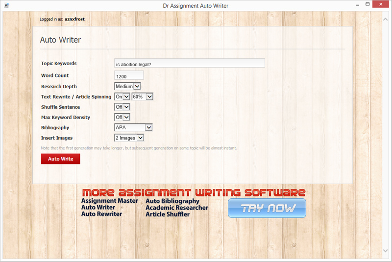 Auto Writer screenshot Auto Writer screenshot