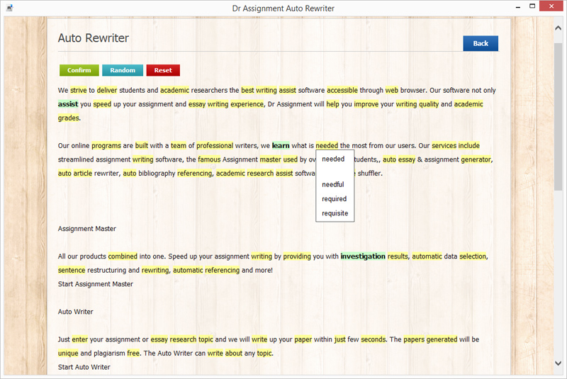 Auto Rewrite paragraphs and text